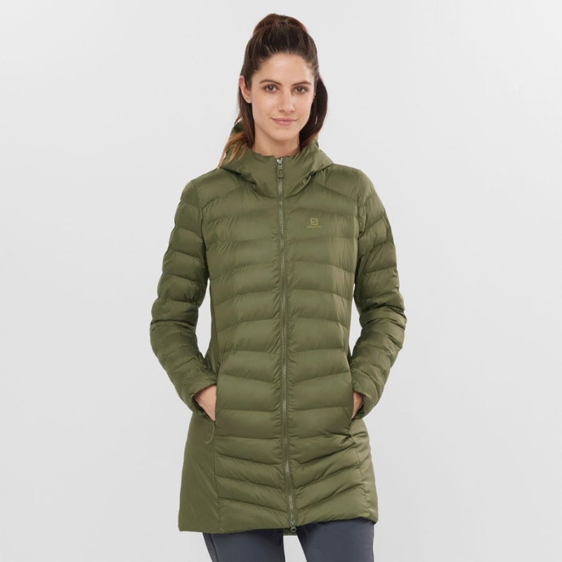 Camperas Salomon ESSENTIAL XWARM LONG INSULATED Mujer Verde Oliva | UY 2458SGL