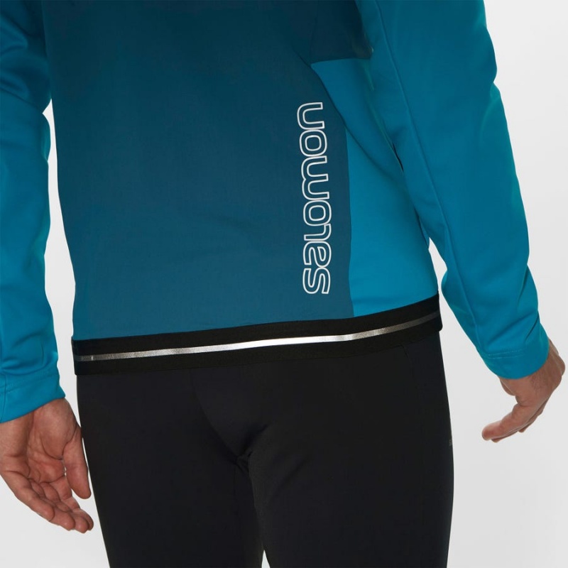 Camperas Salomon GORE TEX INFINIUM™ WINDSTOPPER® Hombre Azules | UY 3252MQZ