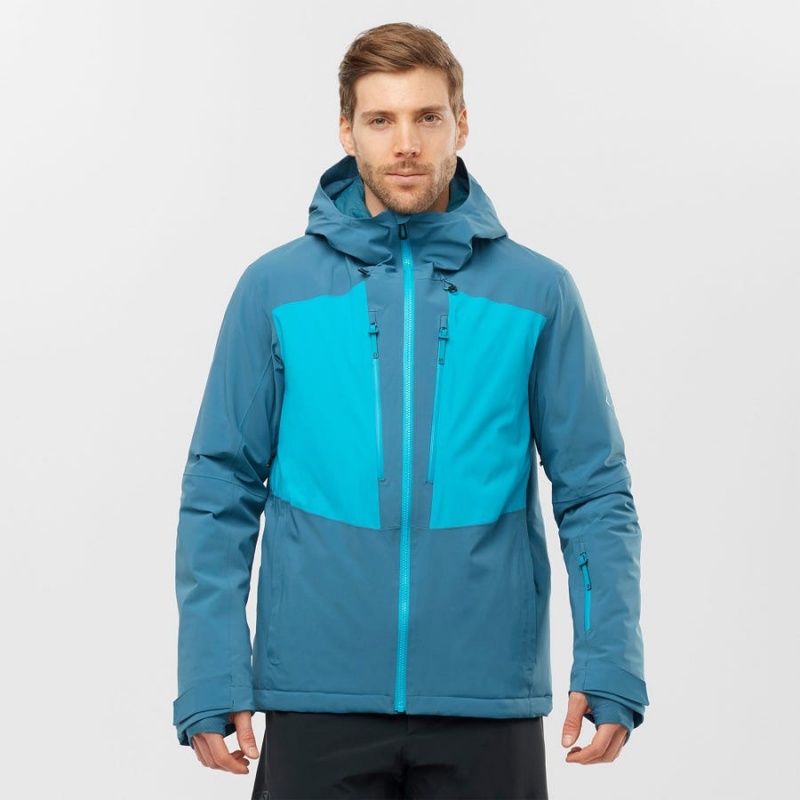 Camperas Salomon HIGHLAND INSULATED Hombre Azules | UY 3297LIS