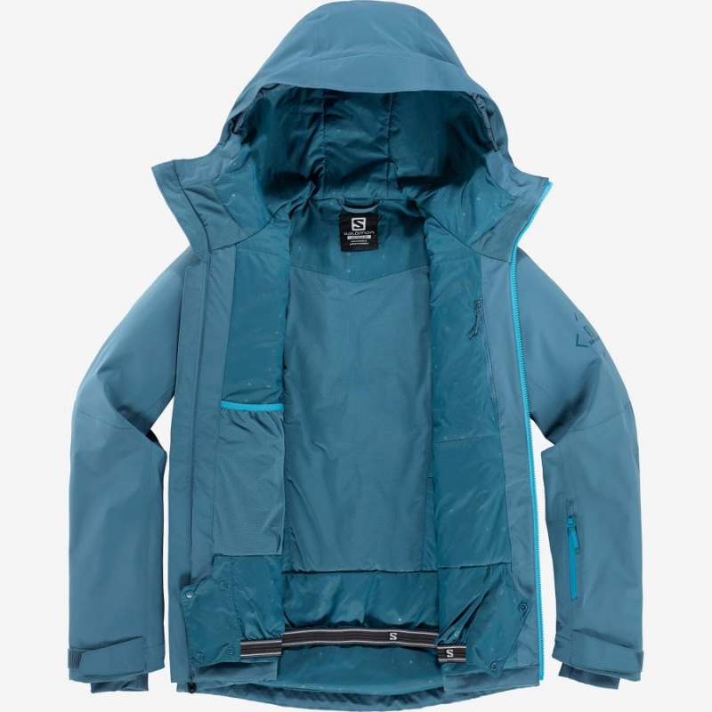 Camperas Salomon HIGHLAND INSULATED Hombre Azules | UY 3297LIS