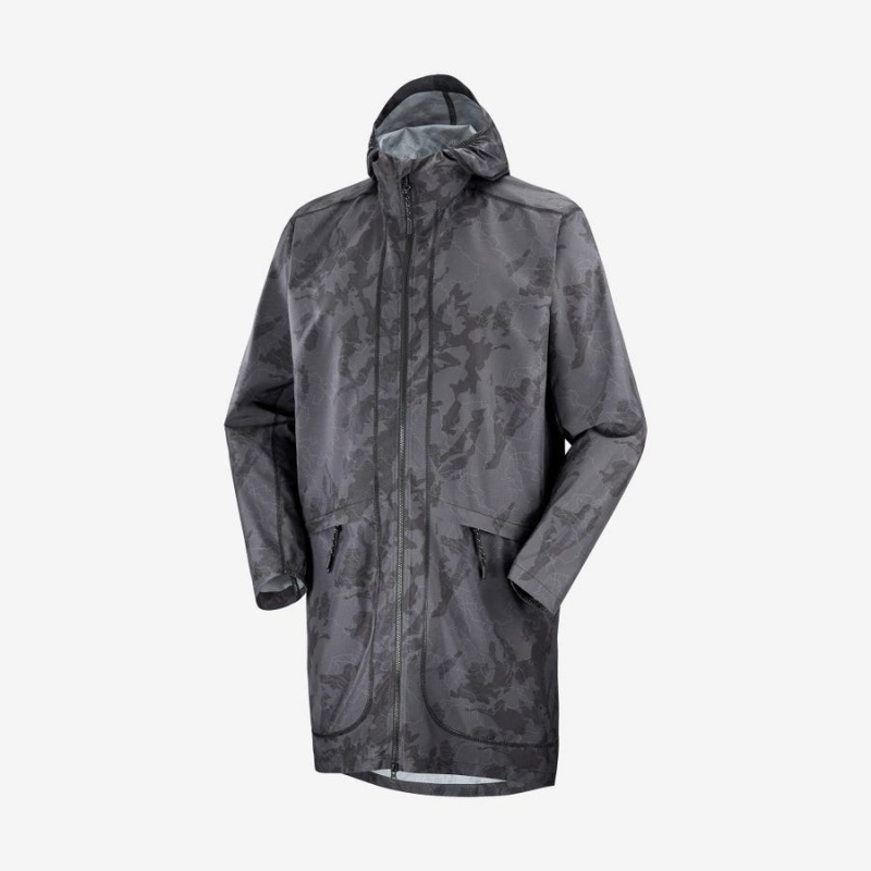 Camperas Salomon OUTLIFE LONG PACKABLE WINDBREAKERS Hombre Negras | UY 3270LIS