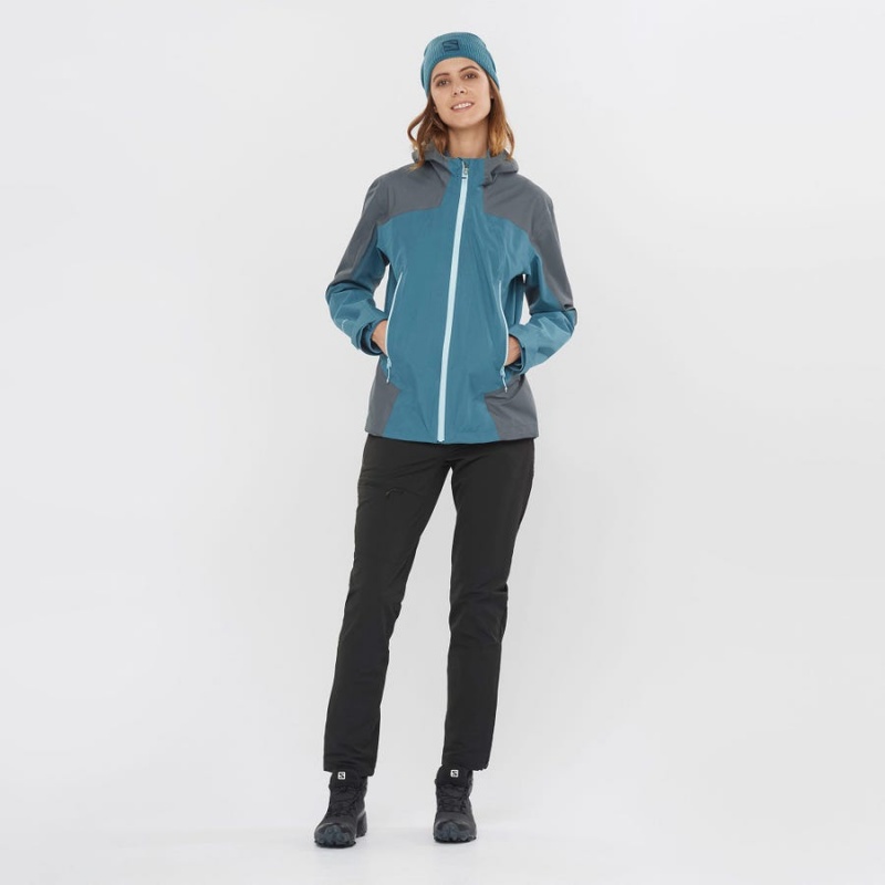 Camperas Salomon OUTLINE GORE-TEX WATERPROOF HYBRID Mujer Azules | UY 2485FDN