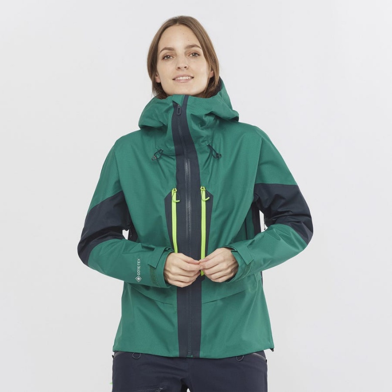 Camperas Salomon OUTPEAK GORE-TEX WATERPROOF 3L Mujer Verde | UY 2471NWY