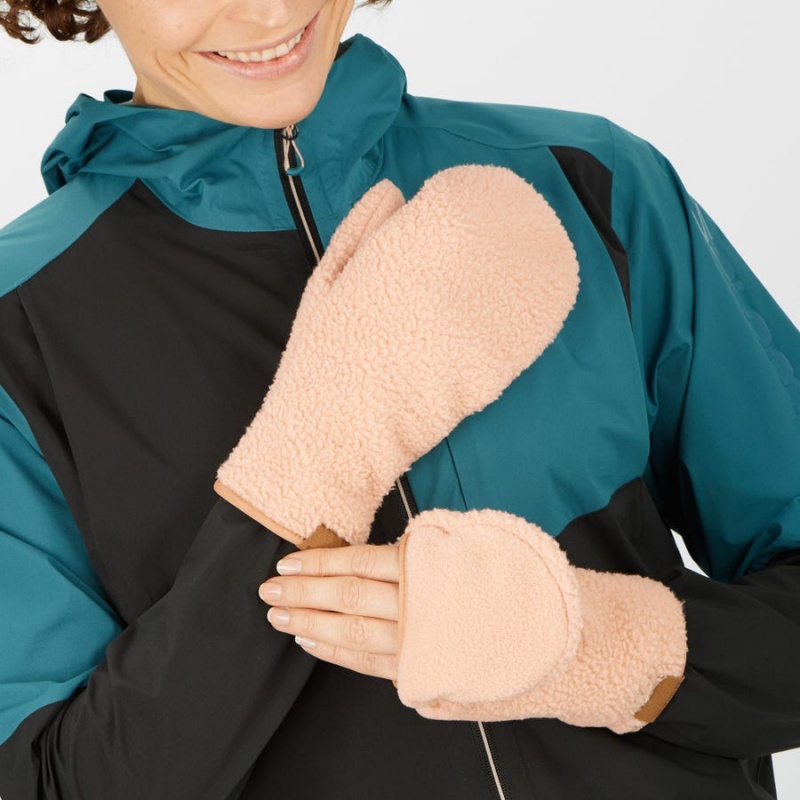 Guantes Salomon OUTLIFE FLEECE Mujer Beige | UY 2103ZUT