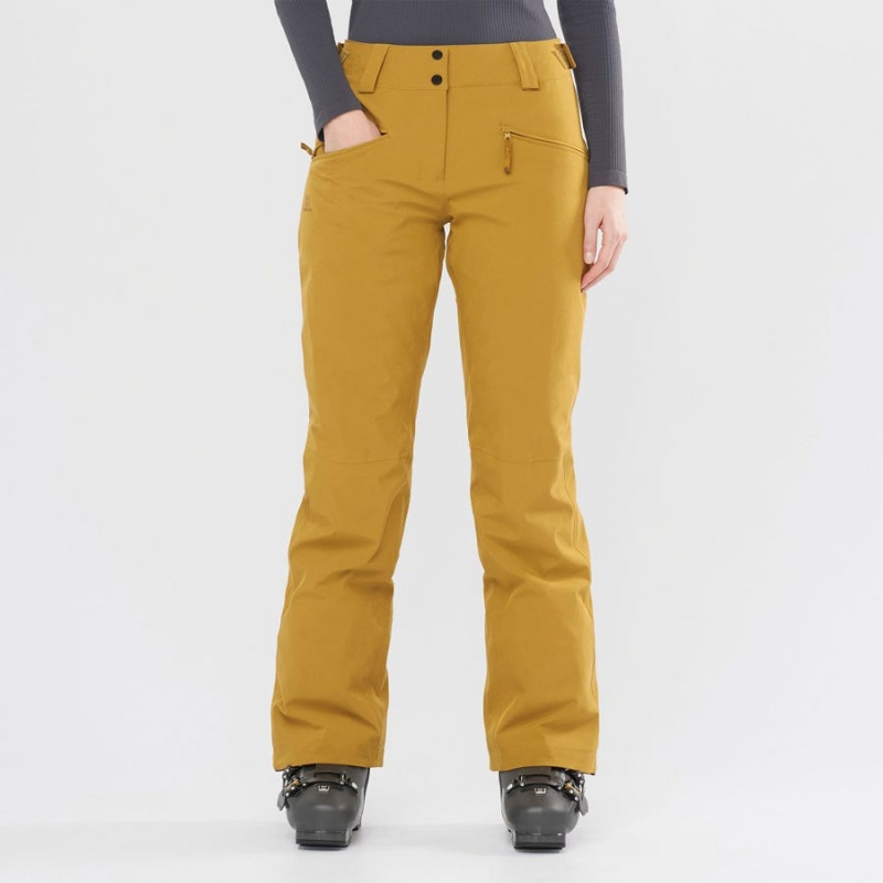 Pantalon Esquí Salomon EDGE Mujer Amarillo | UY 2329UZG