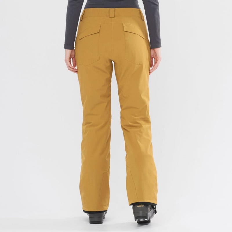 Pantalon Esquí Salomon EDGE Mujer Amarillo | UY 2329UZG