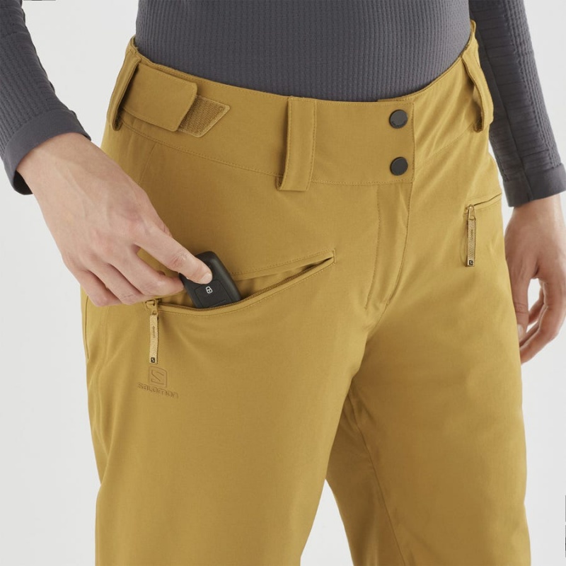 Pantalon Esquí Salomon EDGE Mujer Amarillo | UY 2329UZG