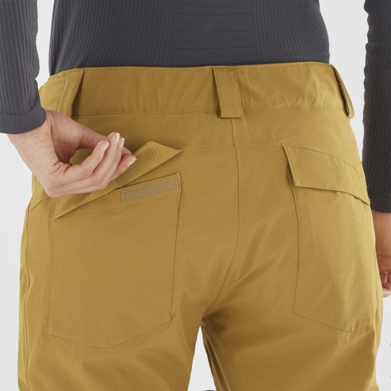 Pantalon Esquí Salomon EDGE Mujer Amarillo | UY 2329UZG