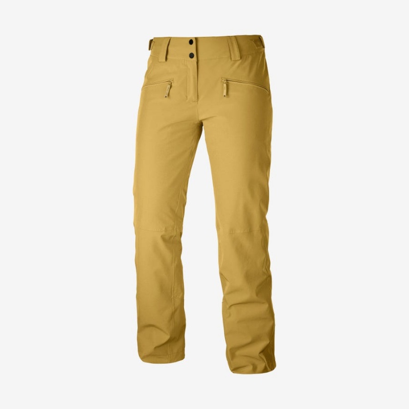 Pantalon Esquí Salomon EDGE Mujer Amarillo | UY 2329UZG