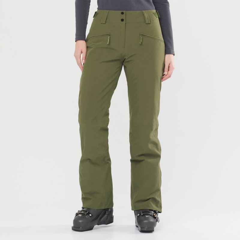 Pantalon Esquí Salomon EDGE Mujer Verde Oliva | UY 2323QMA