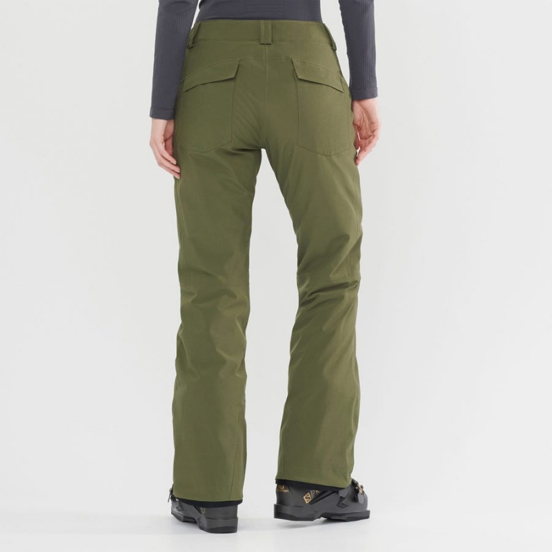 Pantalon Esquí Salomon EDGE Mujer Verde Oliva | UY 2323QMA