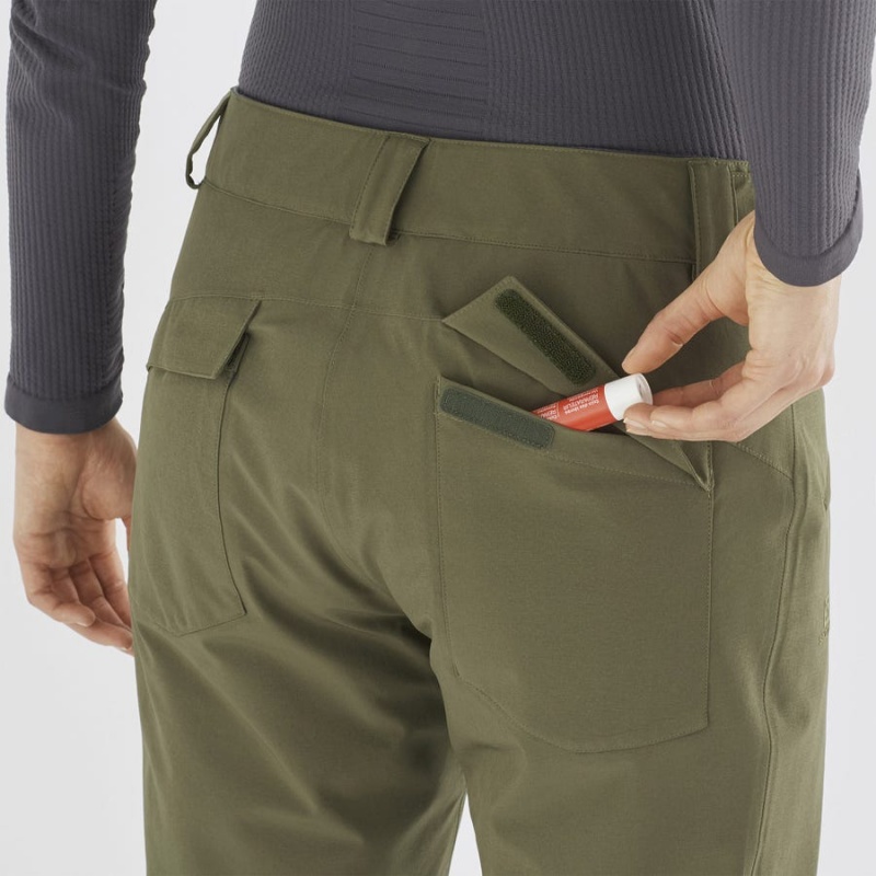 Pantalon Esquí Salomon EDGE Mujer Verde Oliva | UY 2323QMA