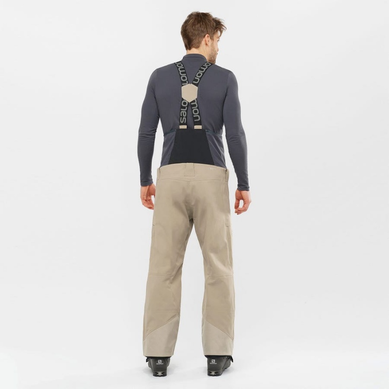 Pantalon Esquí Salomon STANCE 3L BIB Hombre Beige | UY 3128UZG