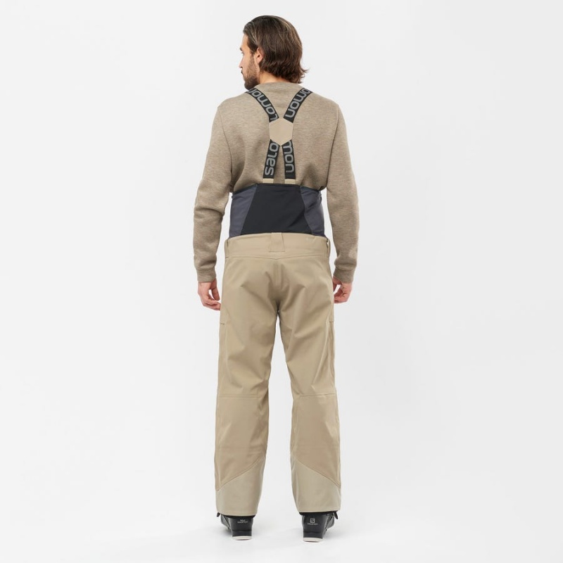 Pantalon Esquí Salomon STANCE 3L BIB Hombre Beige | UY 3128UZG