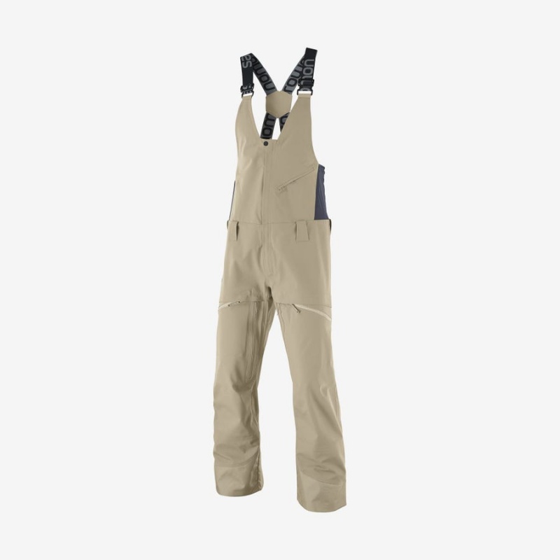 Pantalon Esquí Salomon STANCE 3L BIB Hombre Beige | UY 3128UZG