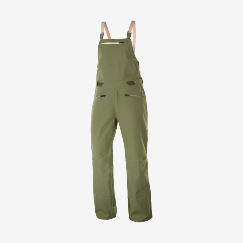 Pantalon Esquí Salomon STANCE 3L BIB Mujer Verde Oliva | UY 2334AHK