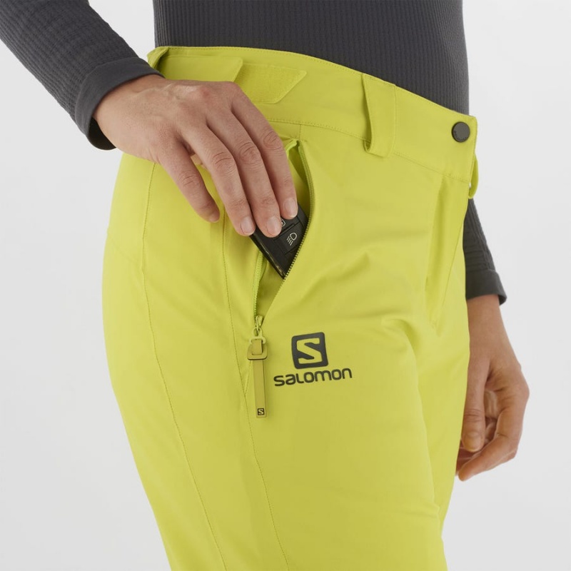 Pantalon Esquí Salomon THE BRILLIANT Mujer Verde | UY 2316ZUT