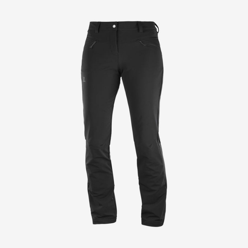 Pantalon Salomon WAYFARER STRAIGHT WARM Mujer Negras | UY 2395WNB