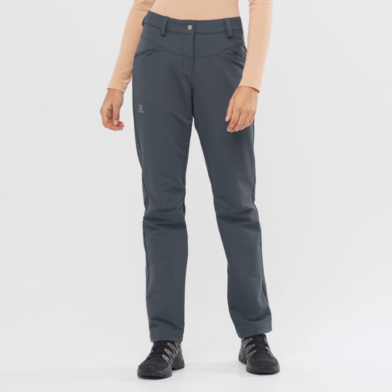 Pantalon Salomon WAYFARER STRAIGHT WARM Mujer Gris | UY 2394QMA