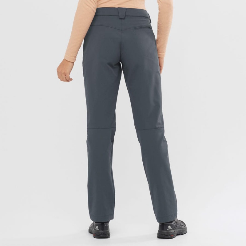 Pantalon Salomon WAYFARER STRAIGHT WARM Mujer Gris | UY 2394QMA