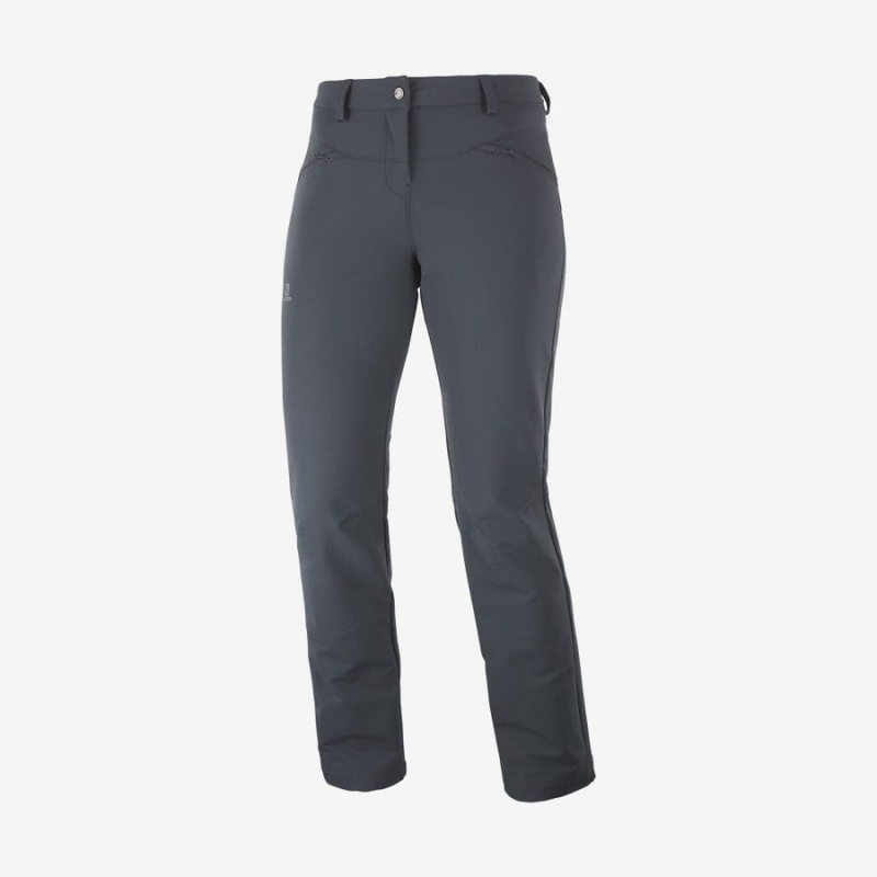 Pantalon Salomon WAYFARER STRAIGHT WARM Mujer Gris | UY 2394QMA