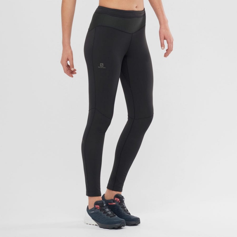 Pantalon Salomon XA WARM Mujer Negras Negras | UY 2371RVD