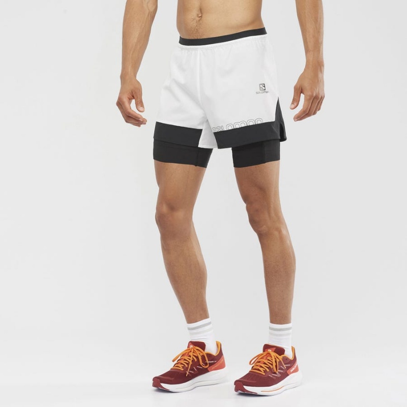 Short Salomon CROSS 2IN1 Hombre Blancas | UY 3161FDN