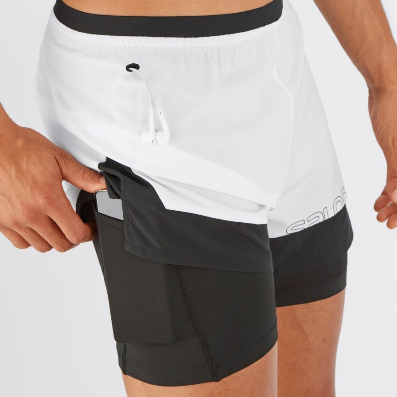 Short Salomon CROSS 2IN1 Hombre Blancas | UY 3161FDN