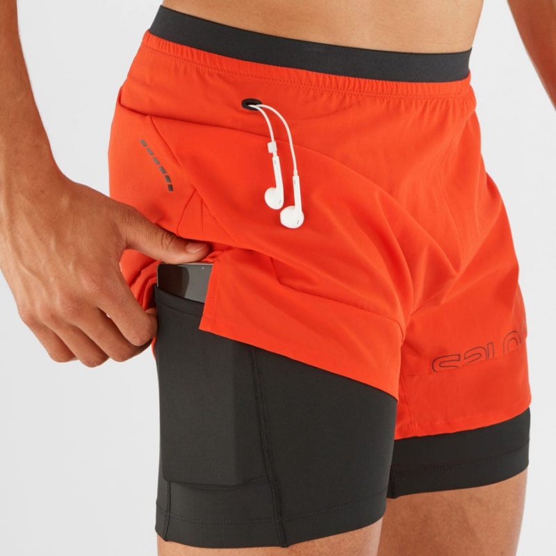 Short Salomon CROSS 2IN1 Hombre Naranjas | UY 3160DFM