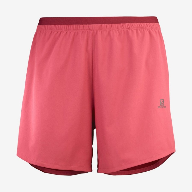 Short Salomon CROSS 5\'\' Mujer Rojas | UY 2344XYU