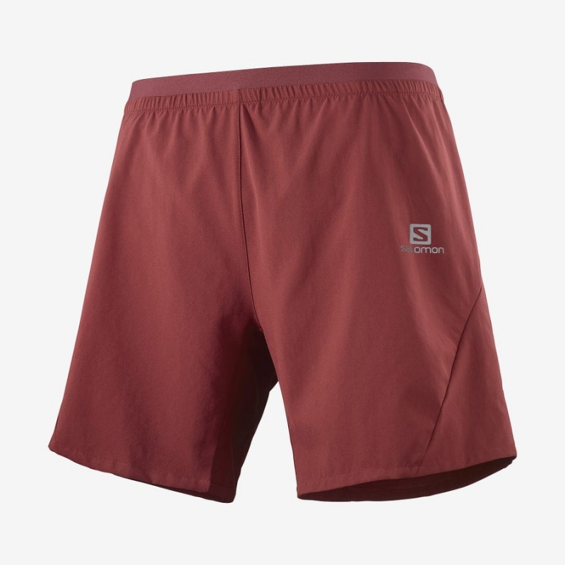 Short Salomon CROSS 7\'\' Hombre Rojas | UY 3165KOR