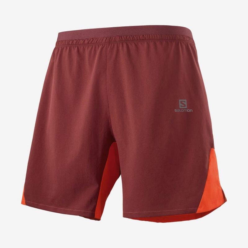 Short Salomon CROSS 7\'\' NO LINER Hombre Rojas | UY 3171BEX