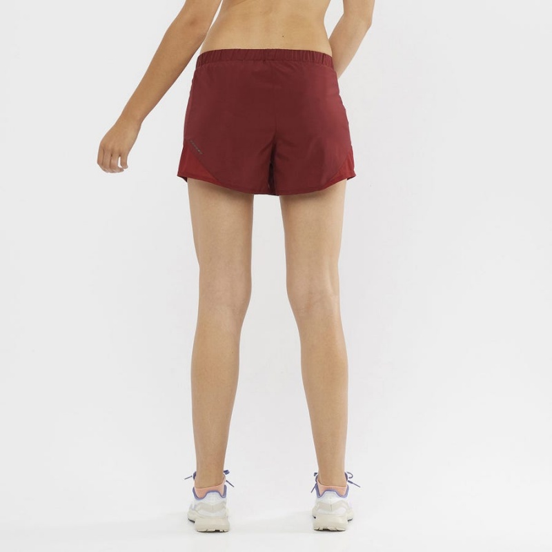 Short Salomon CROSS REBEL 4'' Mujer Rojas | UY 2352AHK