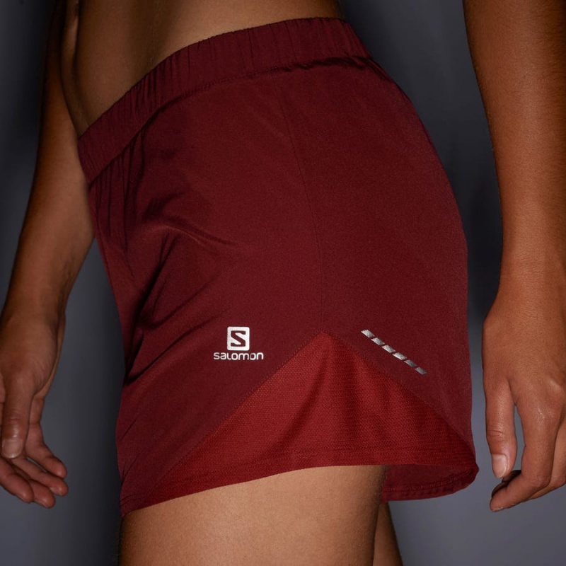 Short Salomon CROSS REBEL 4'' Mujer Rojas | UY 2352AHK