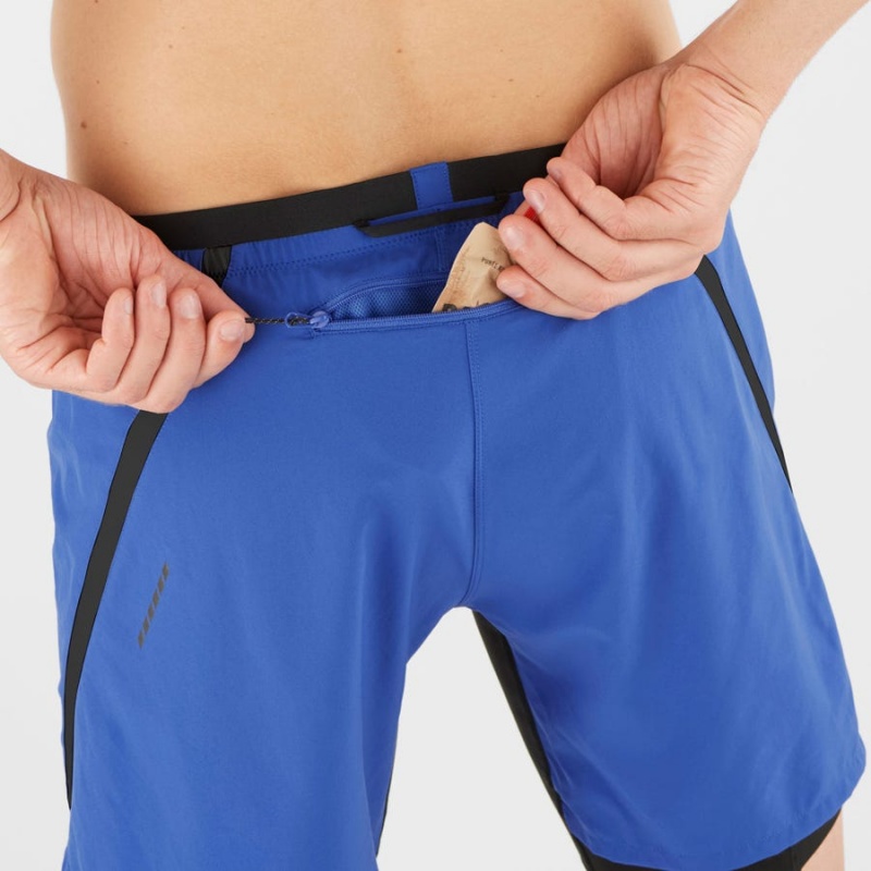 Short Salomon CROSS TWINSKIN Hombre Azules | UY 3153DFM