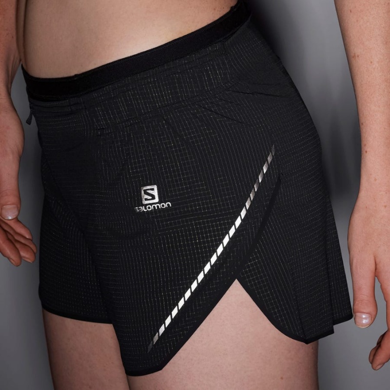 Short Salomon SENSE AERO 3'' Mujer Negras | UY 2340JPQ