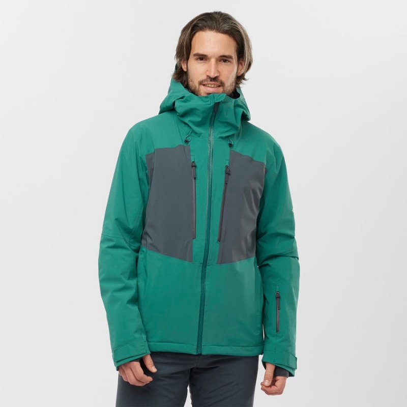 Ski Jackets Salomon HIGHLAND Hombre Verde | UY 3345GSO