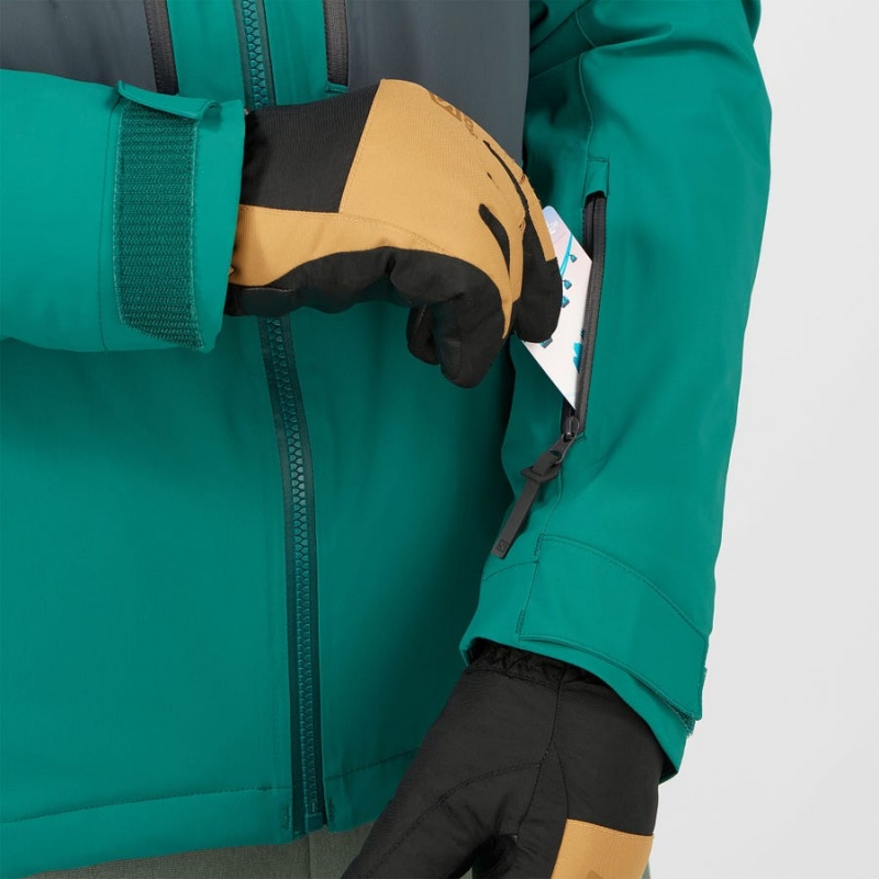 Ski Jackets Salomon HIGHLAND Hombre Verde | UY 3345GSO