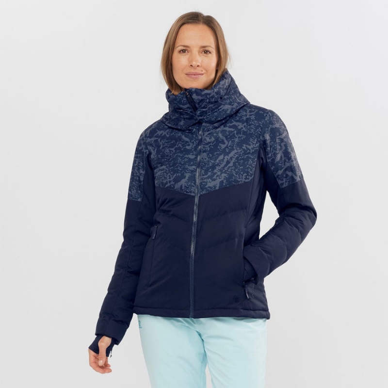 Ski Jackets Salomon NEW PREVAIL Mujer Azules | UY 2428HAP