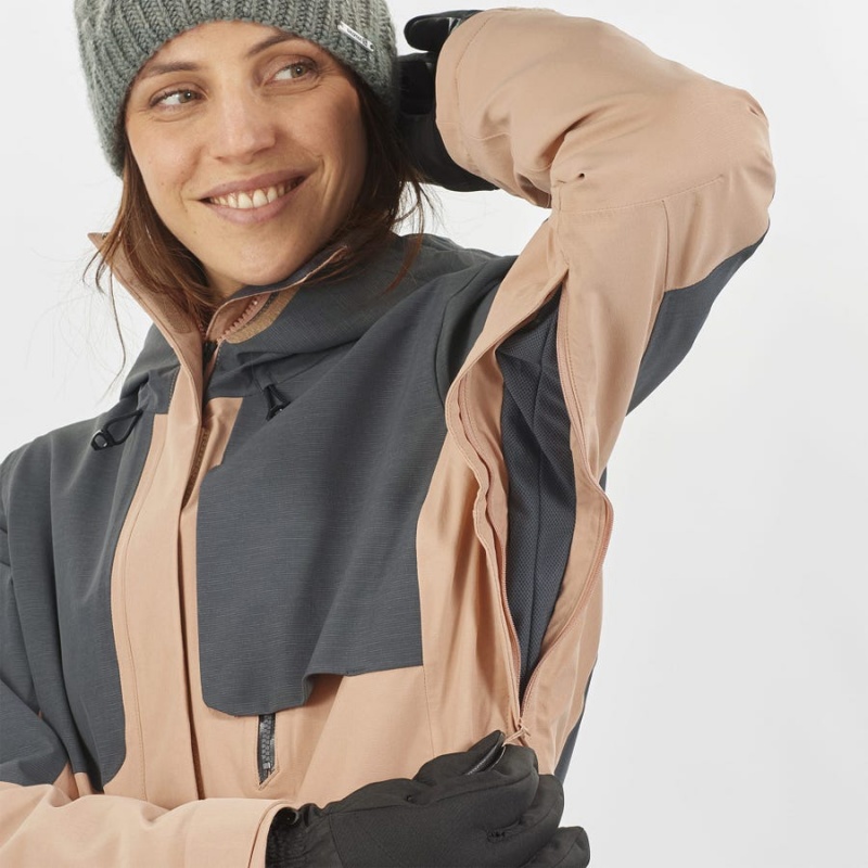 Ski Jackets Salomon PROOF LIGHT Mujer Marrones | UY 2425DFM