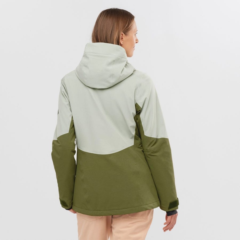 Ski Jackets Salomon PROOF LIGHT Mujer Verde Oliva | UY 2426FDN