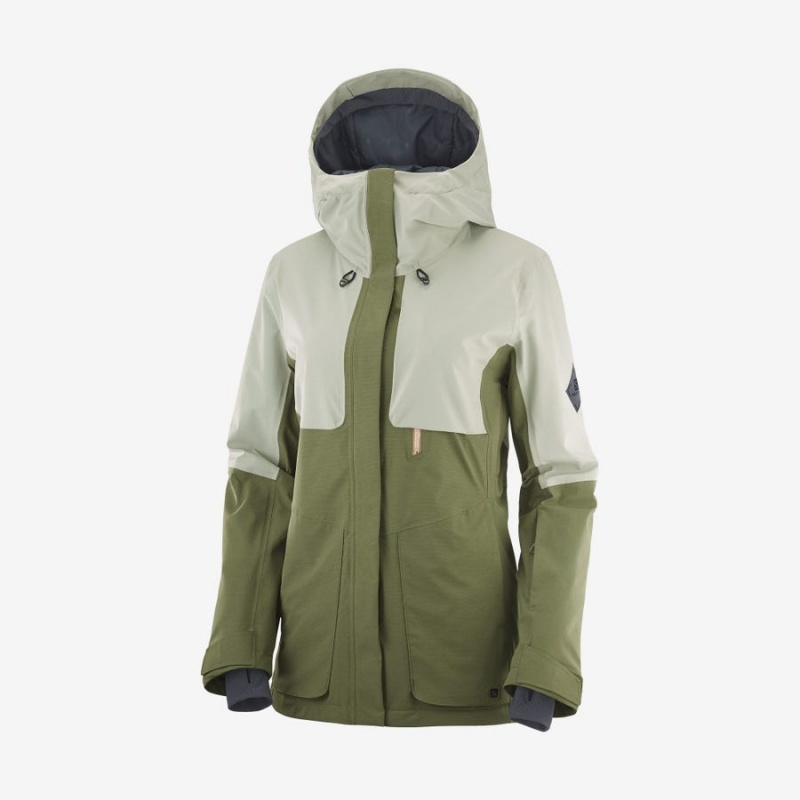 Ski Jackets Salomon PROOF LIGHT Mujer Verde Oliva | UY 2426FDN