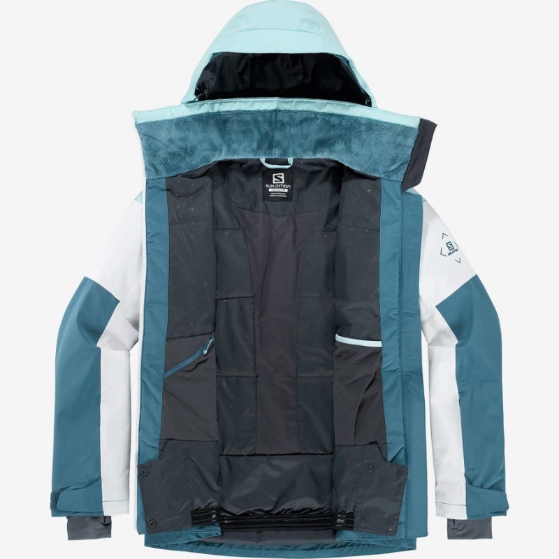 Ski Jackets Salomon SLALOM Mujer Azules | UY 2402OKI