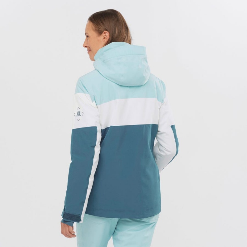 Ski Jackets Salomon SLALOM Mujer Azules | UY 2402OKI