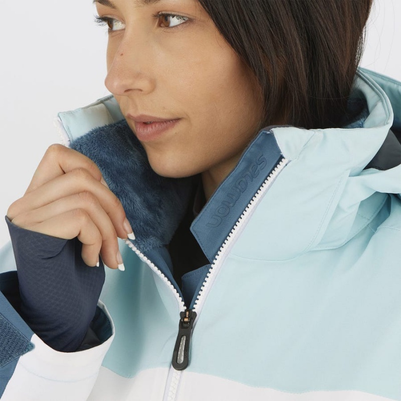 Ski Jackets Salomon SLALOM Mujer Azules | UY 2402OKI