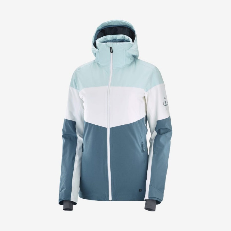 Ski Jackets Salomon SLALOM Mujer Azules | UY 2402OKI