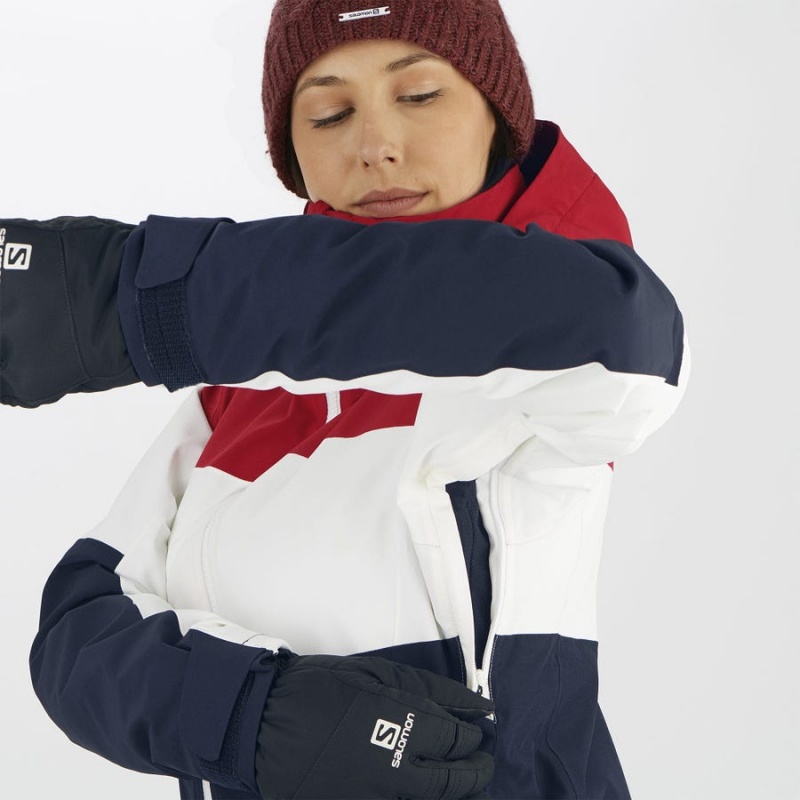 Ski Jackets Salomon SLALOM Mujer Blancas | UY 2403PJJ