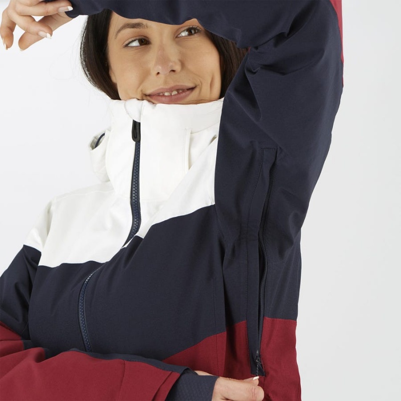 Ski Jackets Salomon SLALOM Mujer Rojas | UY 2406SGL