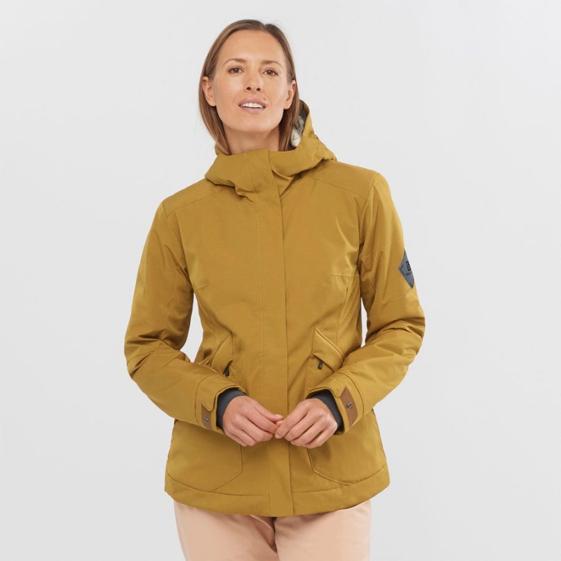 Ski Jackets Salomon SNOW REBEL Mujer Amarillo | UY 2429JPQ