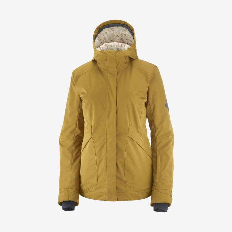 Ski Jackets Salomon SNOW REBEL Mujer Amarillo | UY 2429JPQ